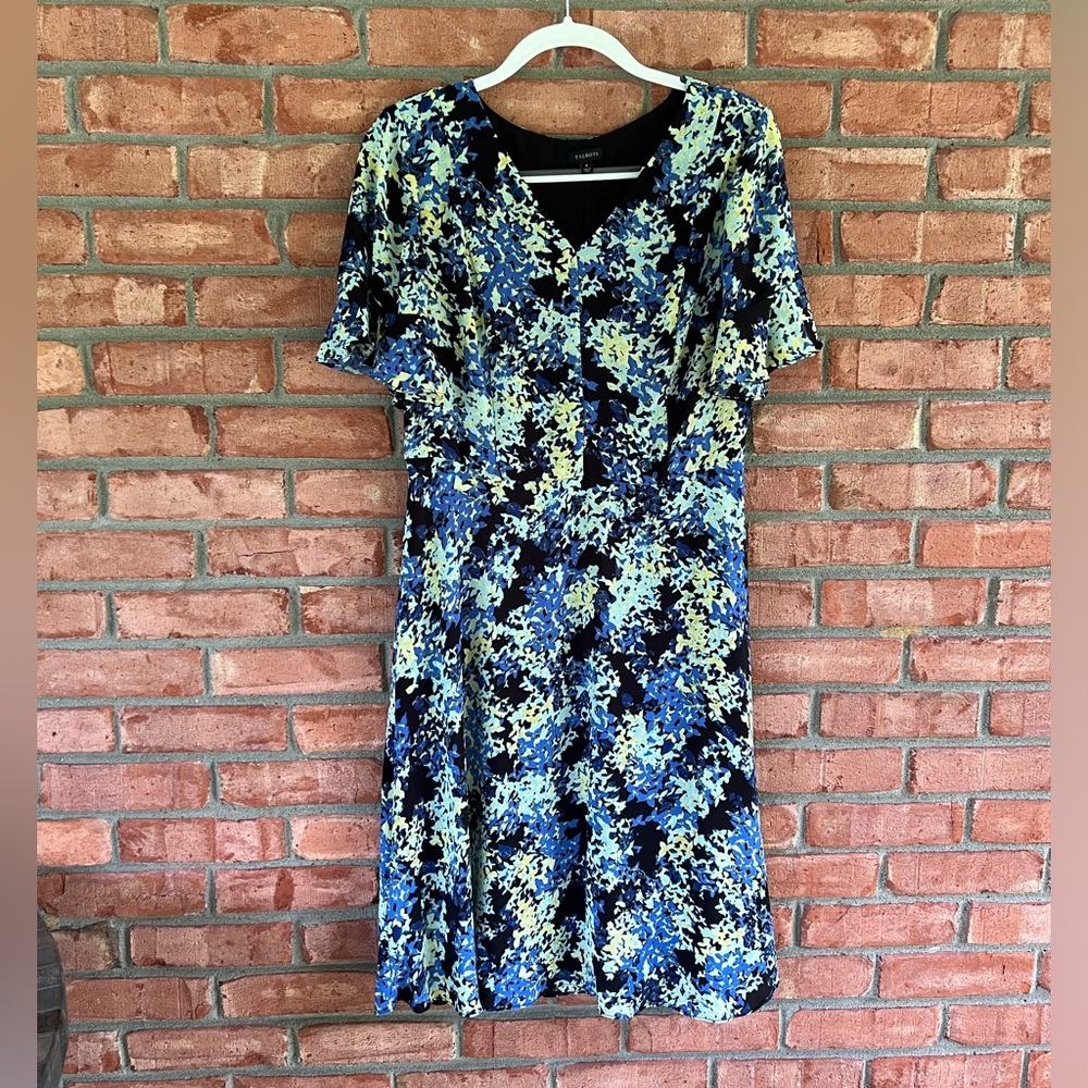 Talbots Floral Midi Dress, blue/green multi, size 8
